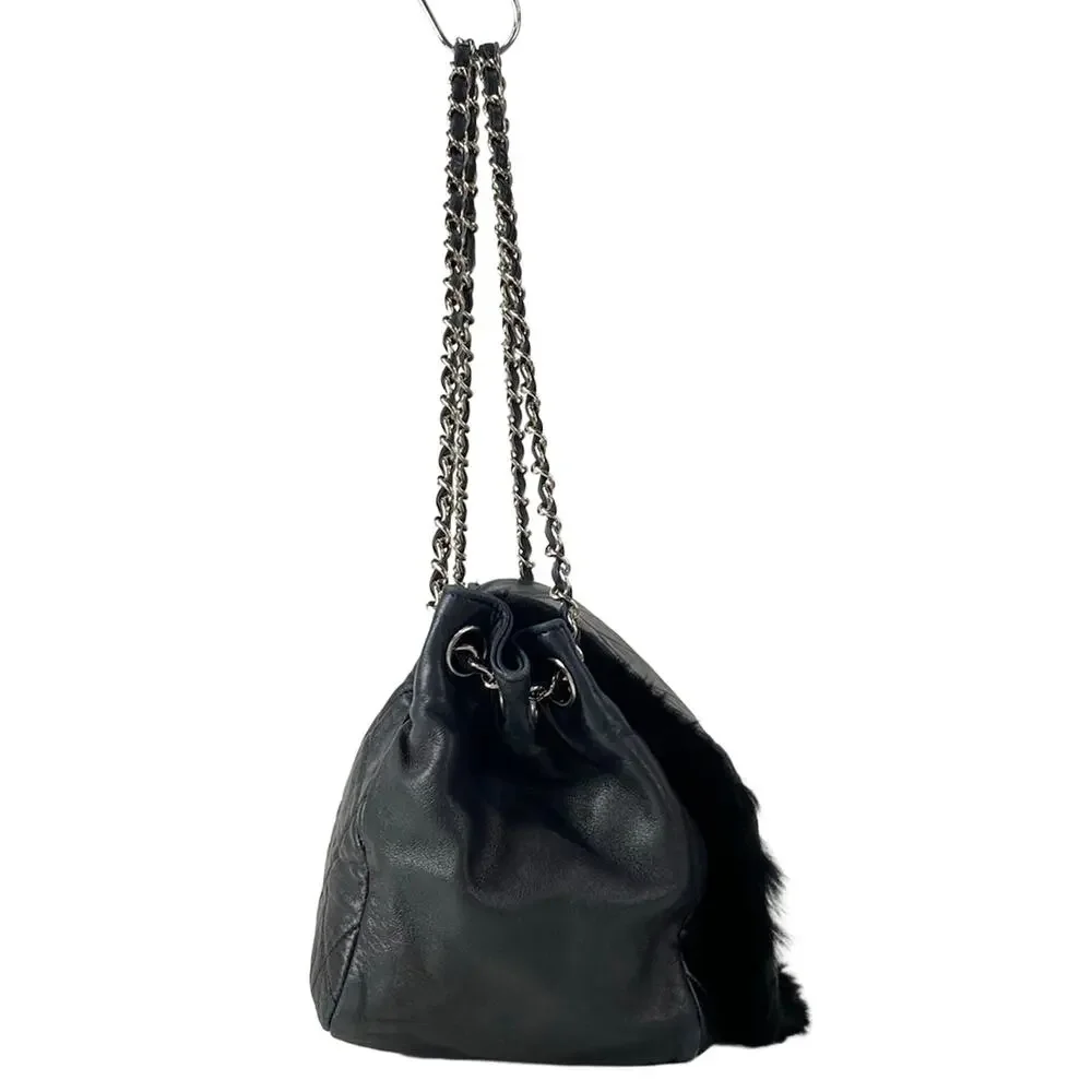Chanel Matelasse Shoulder Bag Lambskin Fur